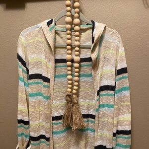 Maurices lightweight striped hooded cardigan